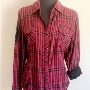 Harley Davidson long sleeved plaid  shirt